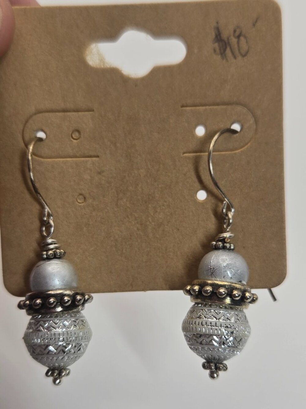 Silvertone Dangle Earrings Handmade Item 81